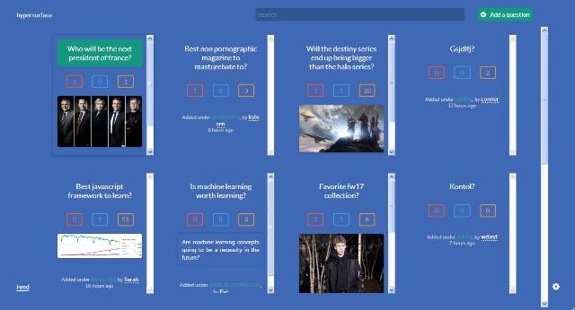 WebDesign Une plateforme JavaScript pour échanger des opinions et des idées - Hypersurface